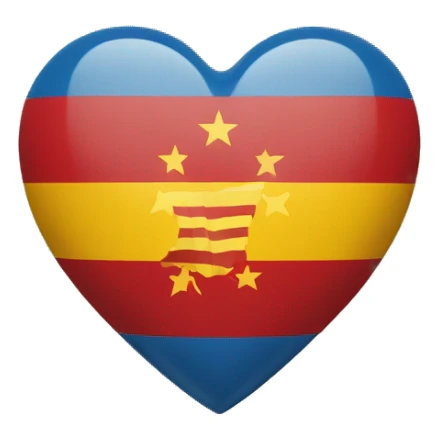 Un corazón con la bandera de catalunya dentro sticker