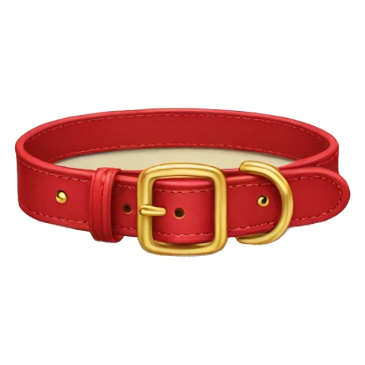 Red leather dog collar and golden  sticker