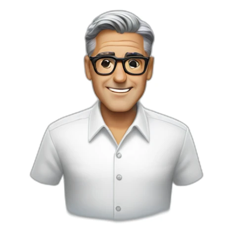 George clooney wearing glasses white shirt sticker