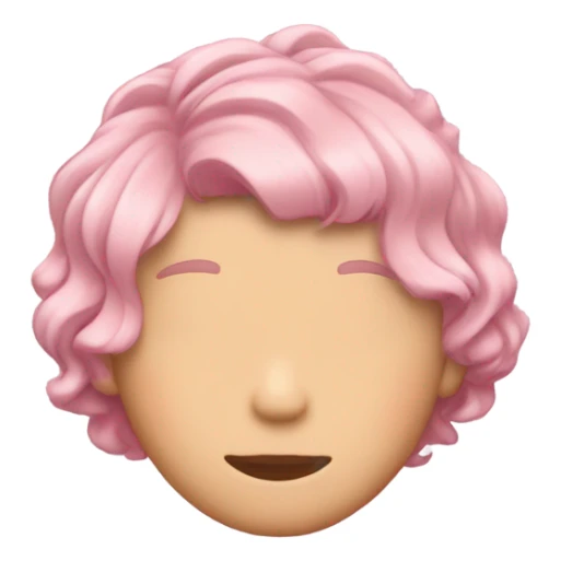 Pink mid-wavy short side-hair rear view sticker