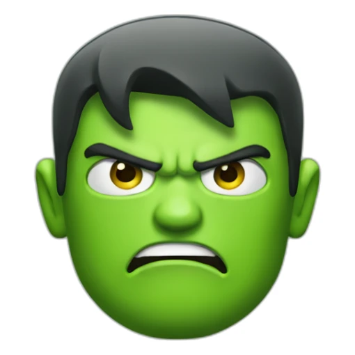 Angry icon of the green Android logo sticker