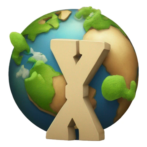 the letter "X" and the planet earth sticker