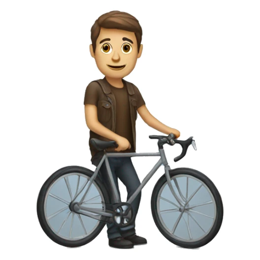 man holding a bike  sticker