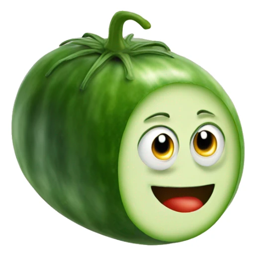 cucumber in the body of a tomato sticker