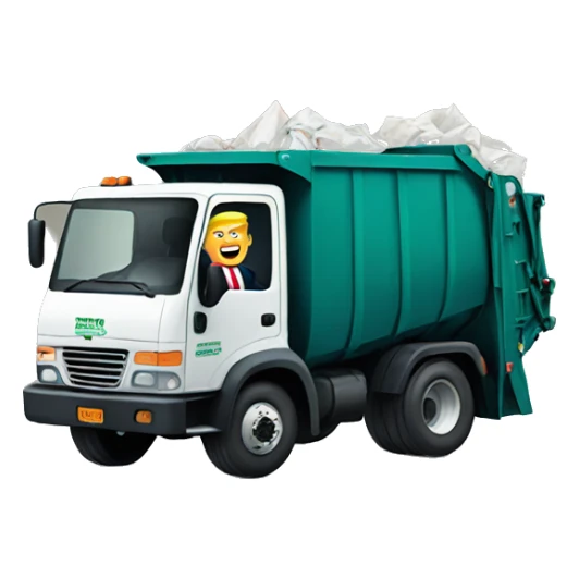 Donald trump driving a garbage truck sticker