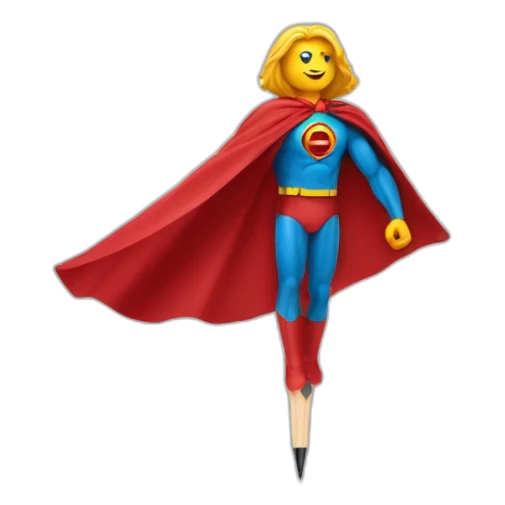superhero pencil with a cape in spain colors sticker