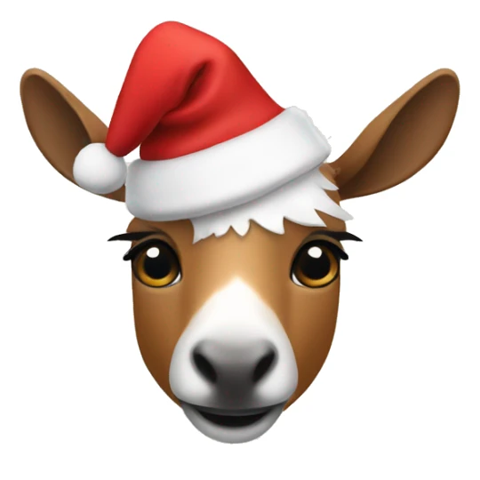 Alpaga wearing a Christmas hat sticker