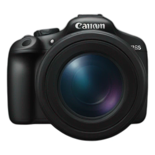 Canon Camera black with black lens no text besides the canon logo sticker