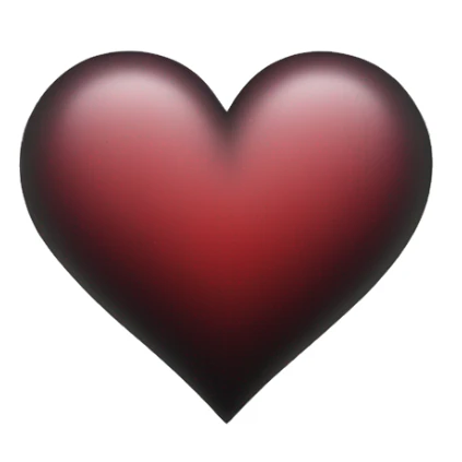 create a heart emoji with black border and center transparent sticker