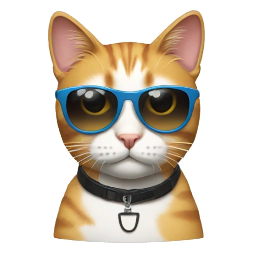 A cat wearing a sunglasses but broken sticker