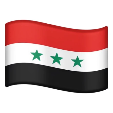 Sticker designed on new syrian flag with 3 red stars sticker