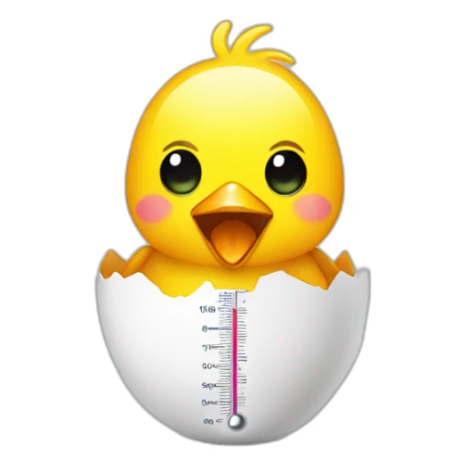 hatching chick emoji with thermometer on mouth sticker