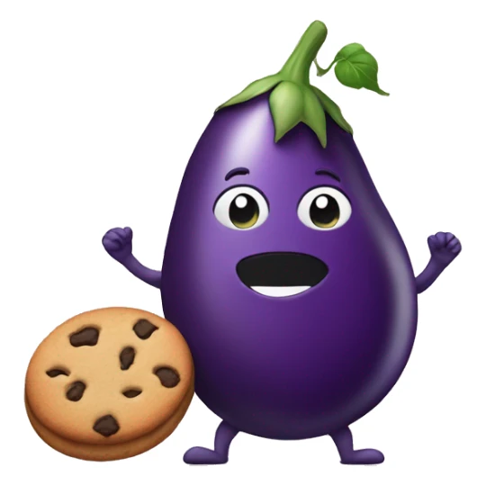 eggplant and cookie are friends sticker