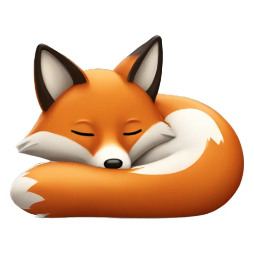 fox curled up  sticker