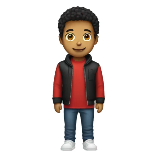 Red t-shirt, black jacket sticker