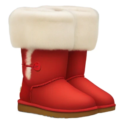Pair of Womens Red Ugg Fur Boots  sticker