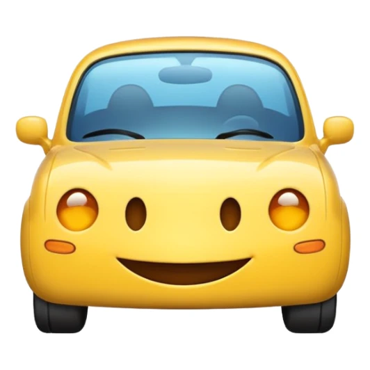 car wash with a smiling car, emoji style sticker