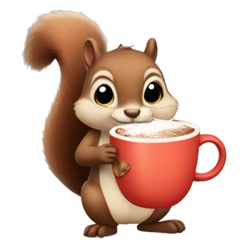 Squirrel holding hot cocoa sticker