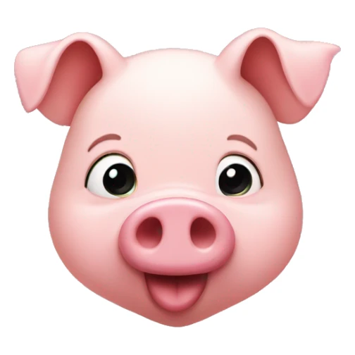 Heart with nose of pig sticker