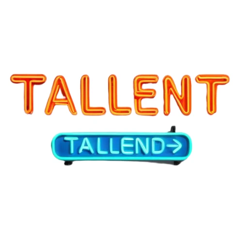 A neon sign that says talent  sticker