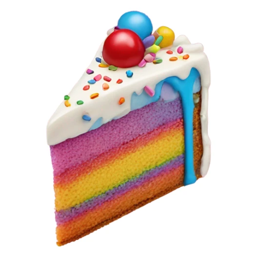 slice of cake with rainbow sprinkles  sticker