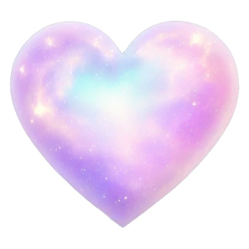 Pastel White iridescent nebula heart sticker