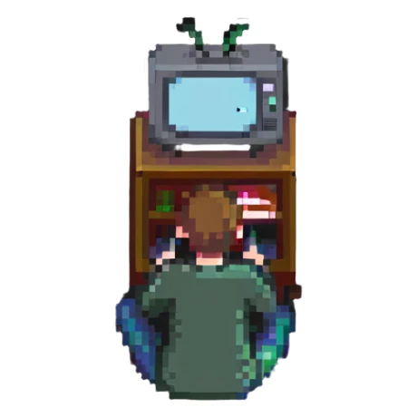 person watching TV sticker