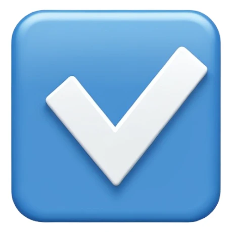 I want a blue background and a white checkmark inside it emoji which I will call the "Fake Roblox Verified Badge Emoji" and the blue background should be square and it should be the "🟦" emoji being the background sticker
