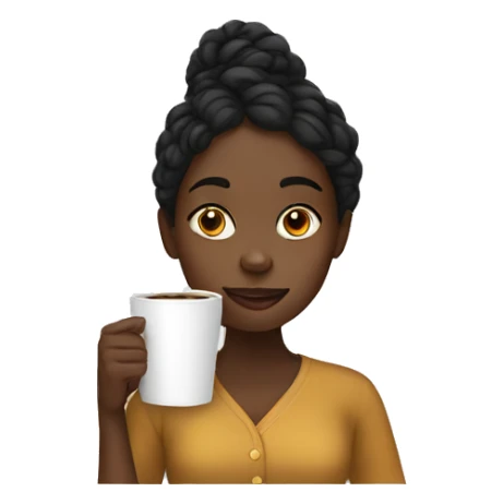 black girl with coffe sticker