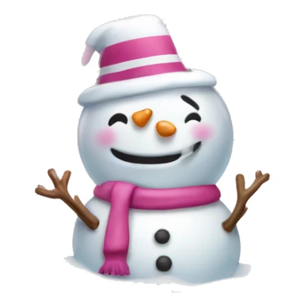 pink and white snow globe with a snowman inside  sticker