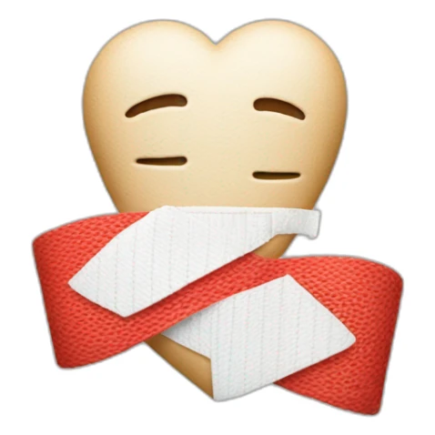 A red heart with bandage sticker