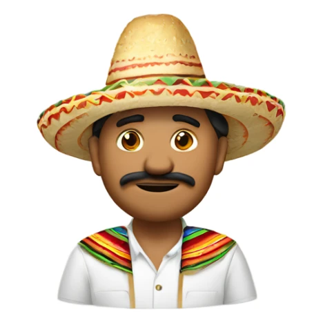 Mexican with a sombrero and taco￼ sticker