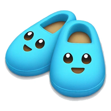 Cute blue slippers with a face on it sticker