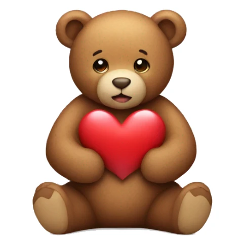 A teddy bear holding a heart in its hands  sticker