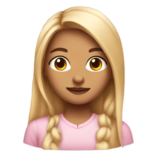 girl with half up half down long hair light pink shirt  sticker