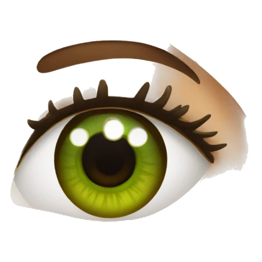 girl with eyelashes and a brown wolfcut, green eyes sticker