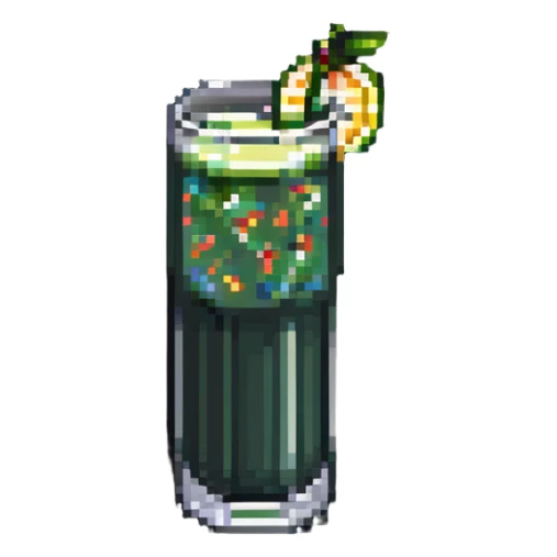 fresh juice in a tall glass sticker