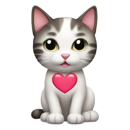 Kitty cat with love heart eyes sticker