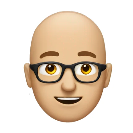 Bald man with glasses bald man with glasses without eye Brown  sticker