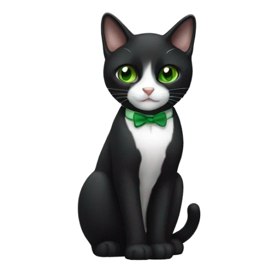 A tuxedo cat with green eyes  sticker