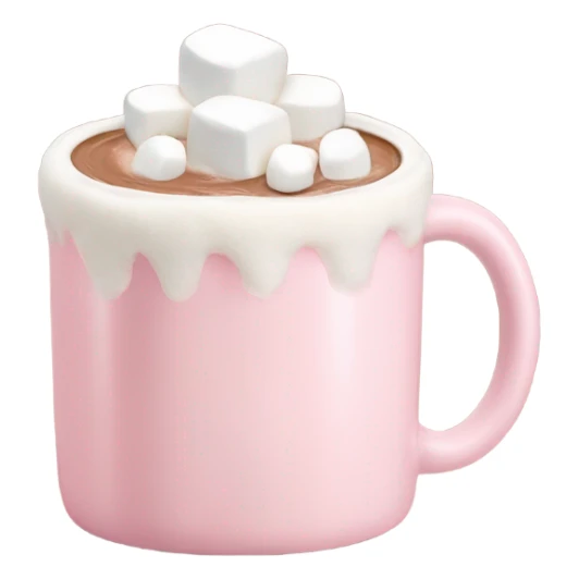 Light Pink mug of hot chocolate with marshmallows  sticker