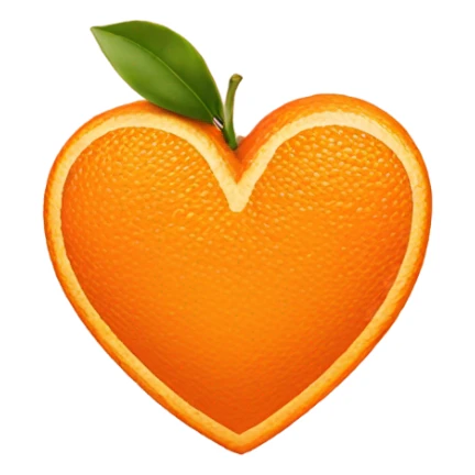 Orange in the shape of a heart.  sticker
