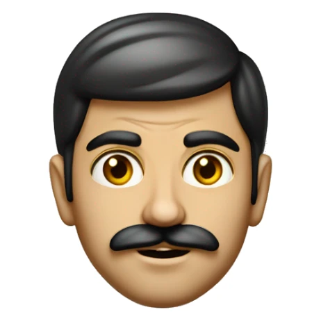 guy 20 years old iranian with moustache in 1970 photorealistic serious sticker