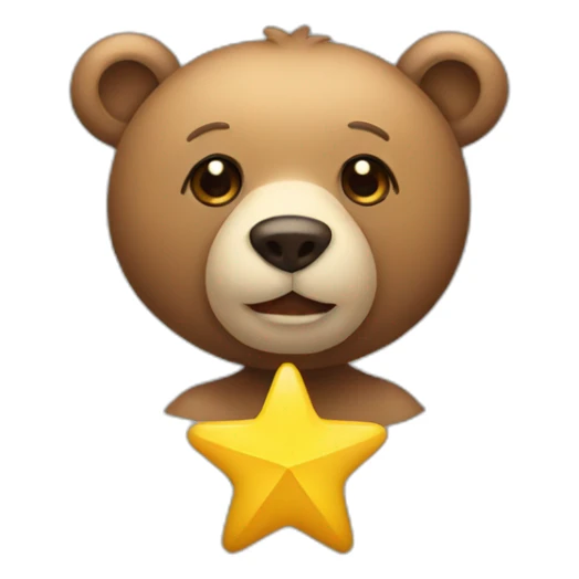 bear with a star sticker