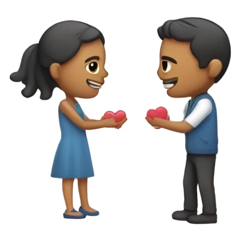 Pareja con corazones y besos sticker