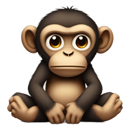 a sad monkey wth crossed arms around belly sticker