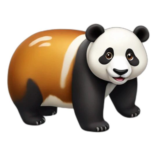 Un panda roux sur un tortu sticker