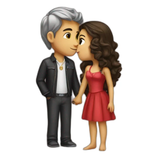 A girl kissing a rich boy sticker