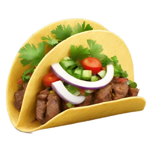 Tacos asada with onion and cilantro  sticker