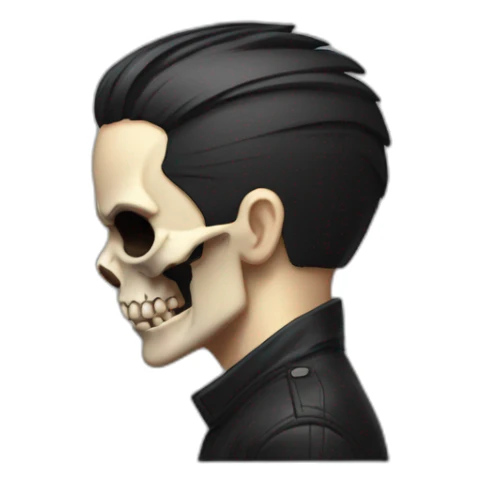 Skull with slicked back hair akira body sticker